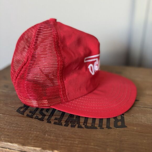 Vintage Oklahoma Trucker Hat Red Mesh Snapback Embroidered State Outline New USA - Picture 4 of 11